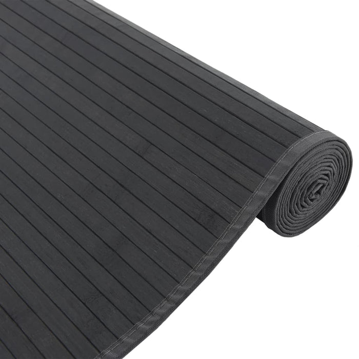 Tappeto Rettangolare Nero 80x100 cm in Bambù 376900