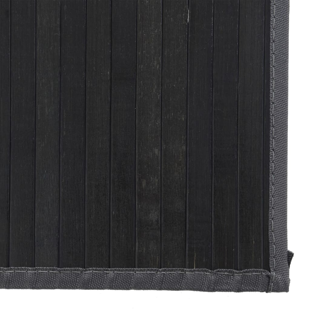 Tappeto Rettangolare Nero 80x100 cm in Bambù 376900