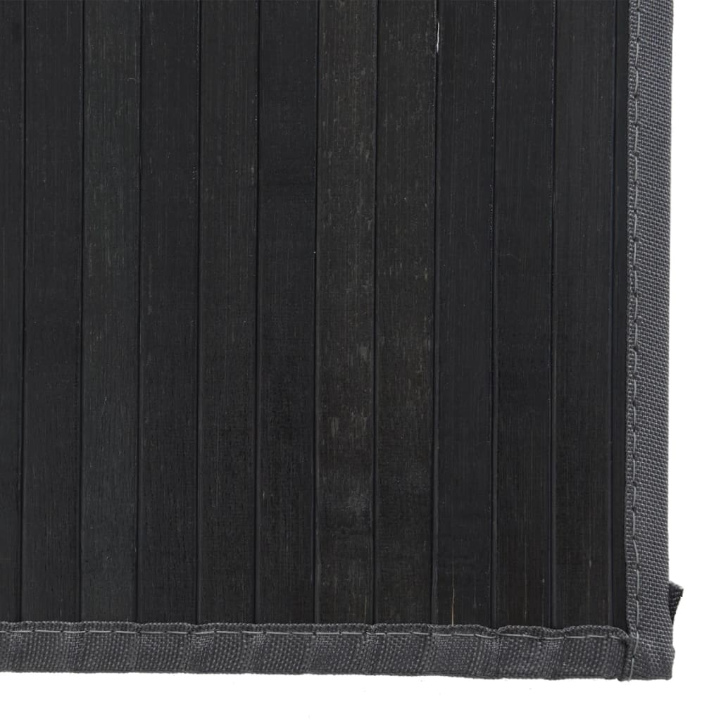 Tappeto Rettangolare Nero 80x200 cm in Bambù 376906