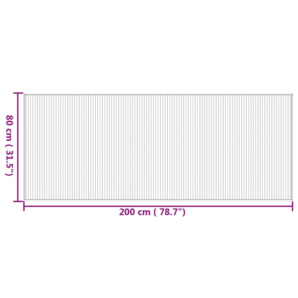 Tappeto Rettangolare Natura 80x200 cm in Bambù 376907