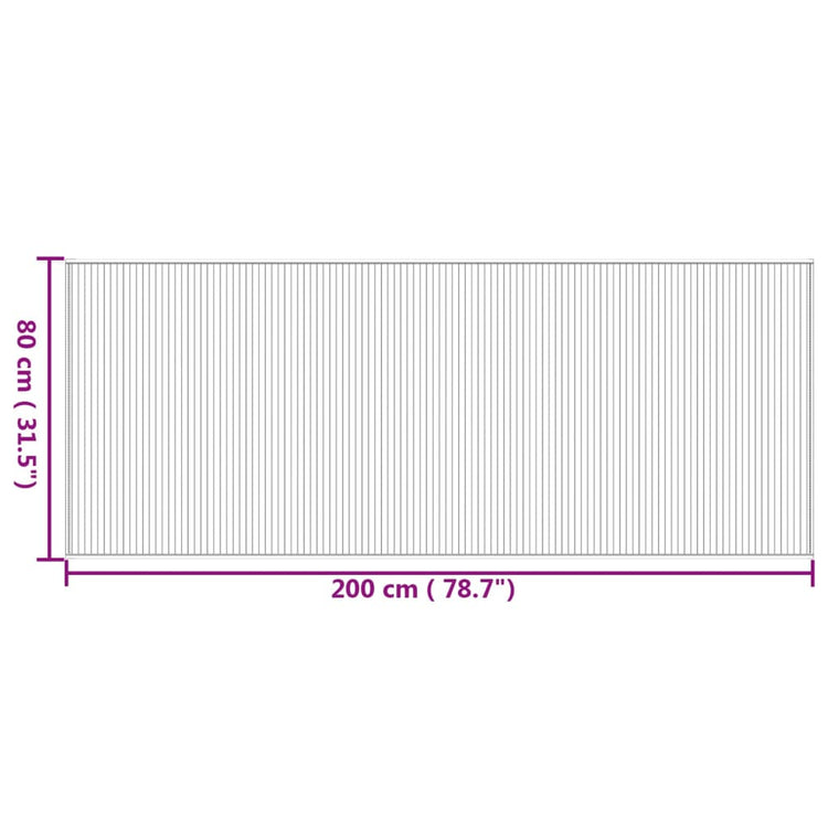 Tappeto Rettangolare Natura 80x200 cm in Bambù 376907