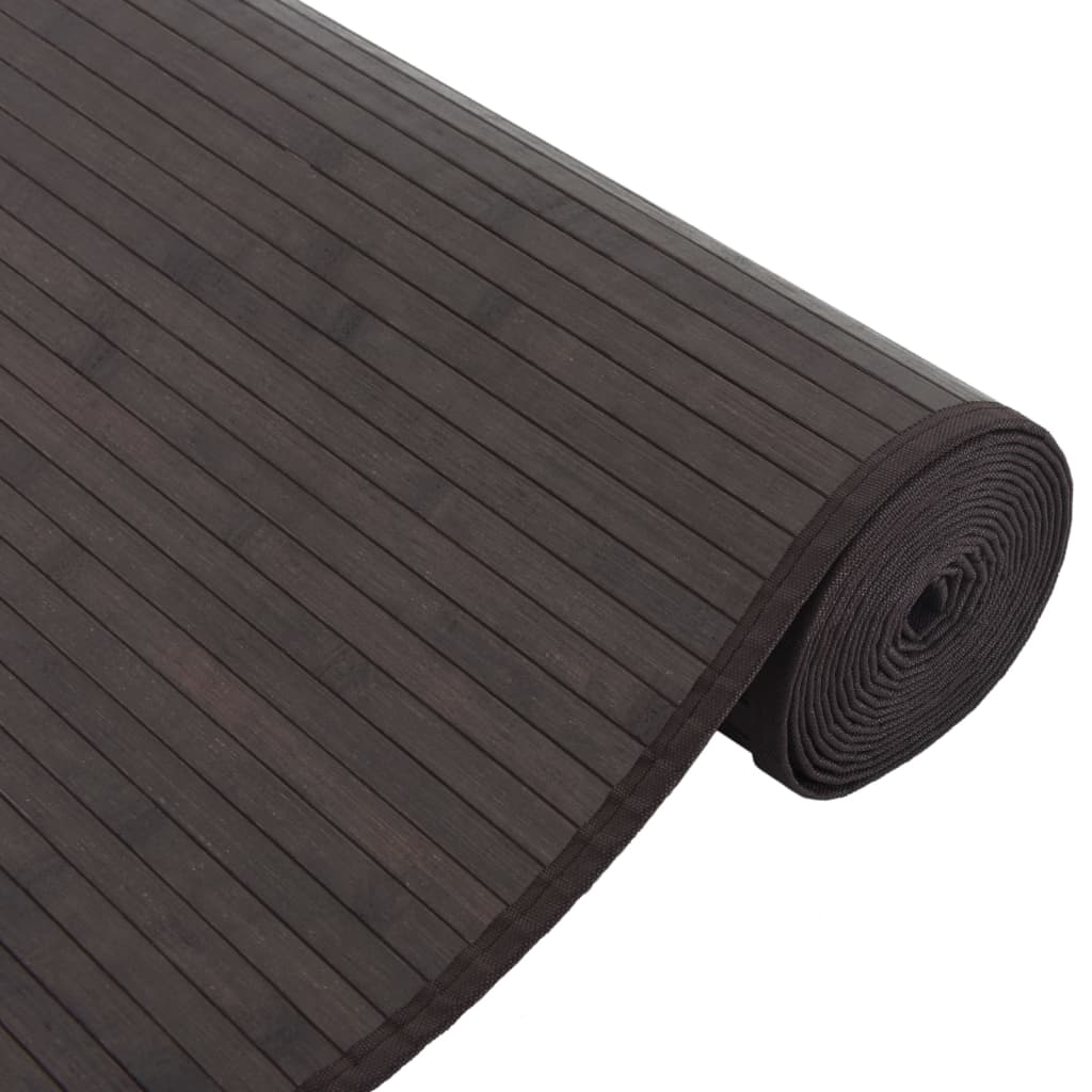 Tappeto Rettangolare Marrone Scuro 80x200 cm in Bambù 376911