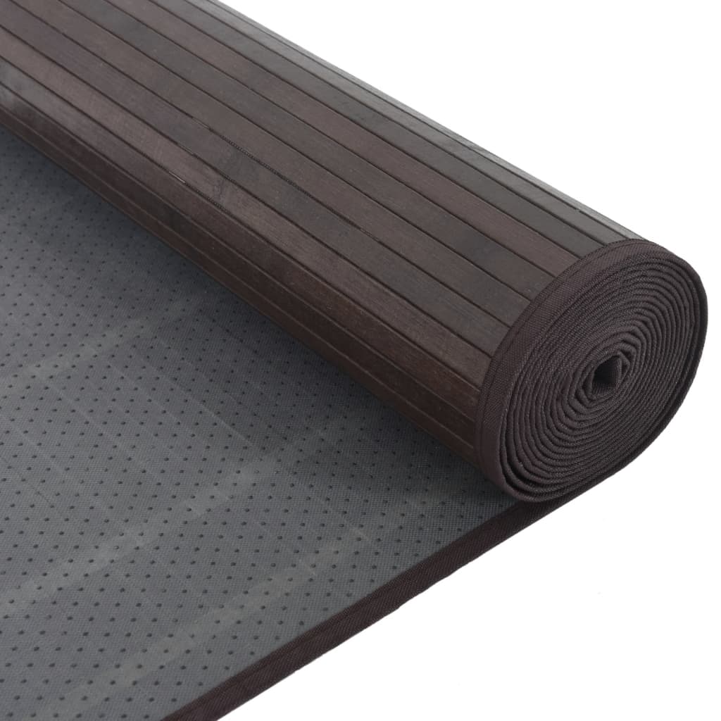 Tappeto Rettangolare Marrone Scuro 80x200 cm in Bambù 376911