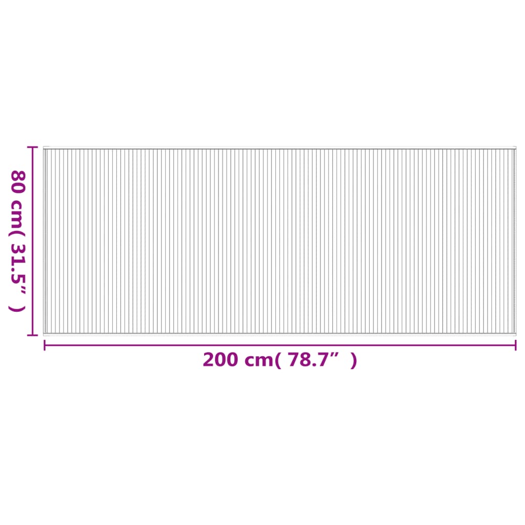 Tappeto Rettangolare Marrone Scuro 80x200 cm in Bambù 376911