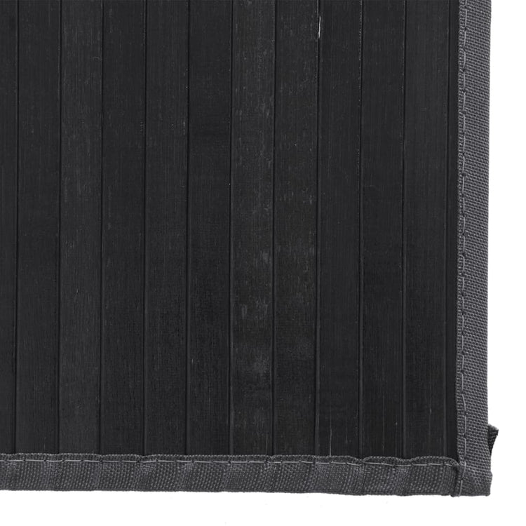 Tappeto Rettangolare Nero 80x300 cm in Bambù 376912