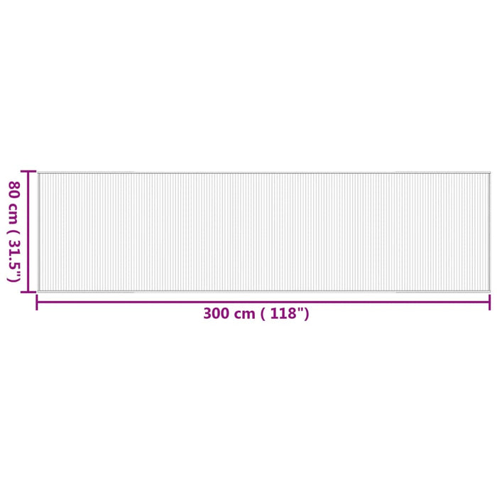 Tappeto Rettangolare Natura 80x300 cm in Bambù 376913