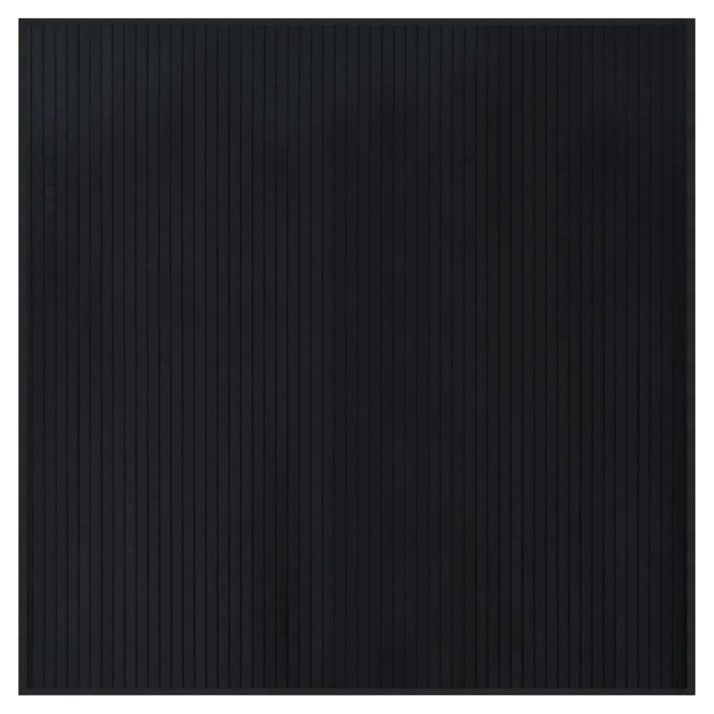 Tappeto Rettangolare Nero 100x100 cm in Bambù 376936