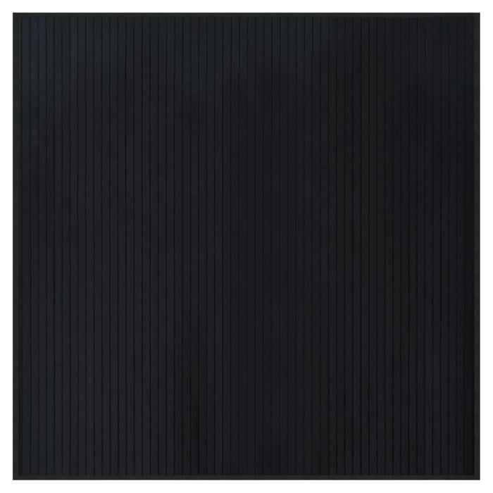 Tappeto Rettangolare Nero 100x100 cm in Bambù 376936