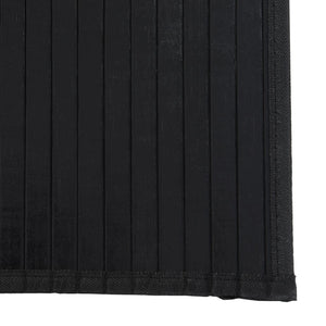 Tappeto Rettangolare Nero 100x100 cm in Bambù 376936