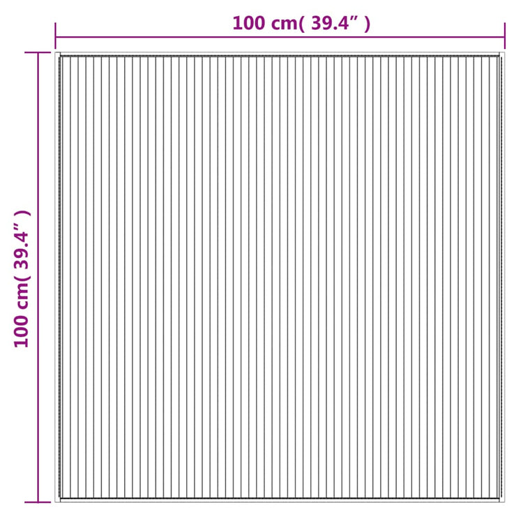 Tappeto Rettangolare Grigio 100x100 cm in Bambù 376940