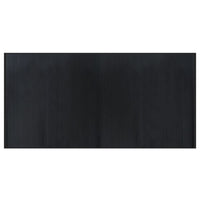 Tappeto Rettangolare Nero 100x200 cm in Bambù 376942