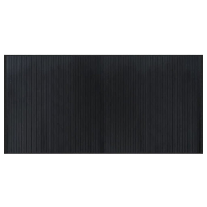 Tappeto Rettangolare Nero 100x200 cm in Bambù 376942