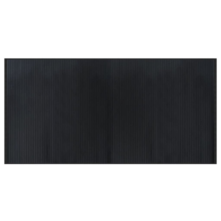 Tappeto Rettangolare Nero 100x200 cm in Bambù 376942