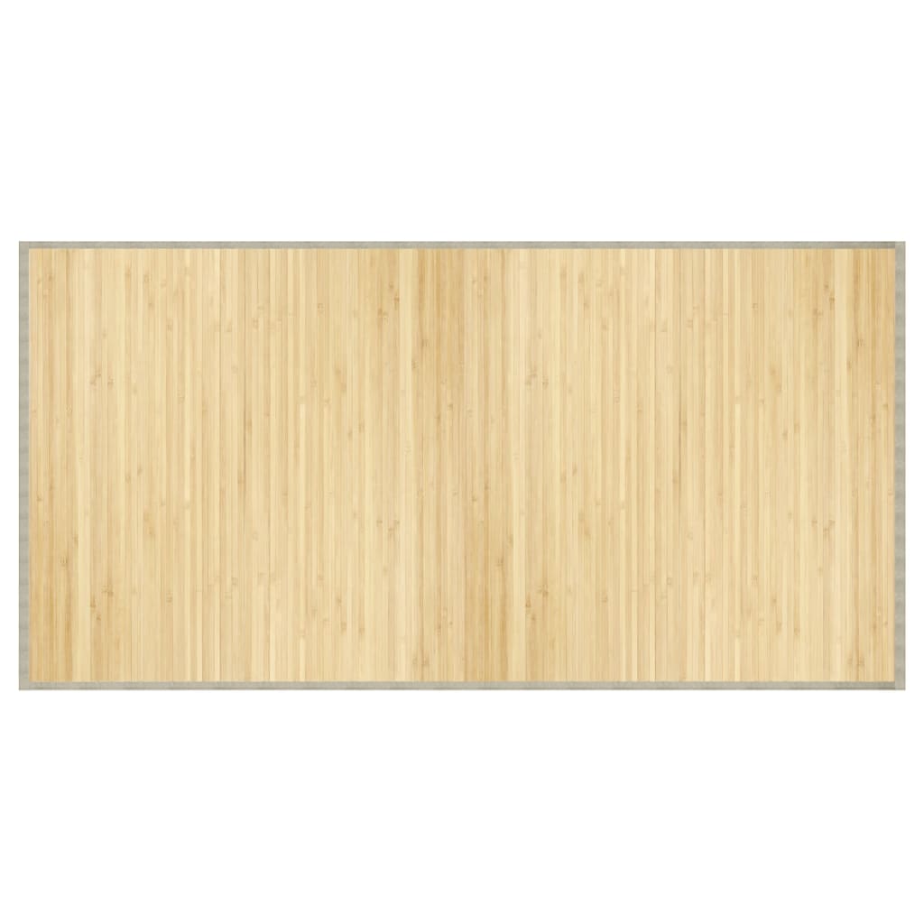 Tappeto Rettangolare Naturale Chiaro 100x200 cm in Bambù 376945