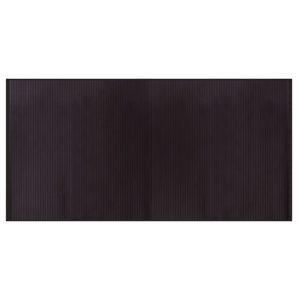 Tappeto Rettangolare Marrone Scuro 100x200 cm in Bambù 376947