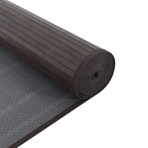 Tappeto Rettangolare Marrone Scuro 100x200 cm in Bambù 376947