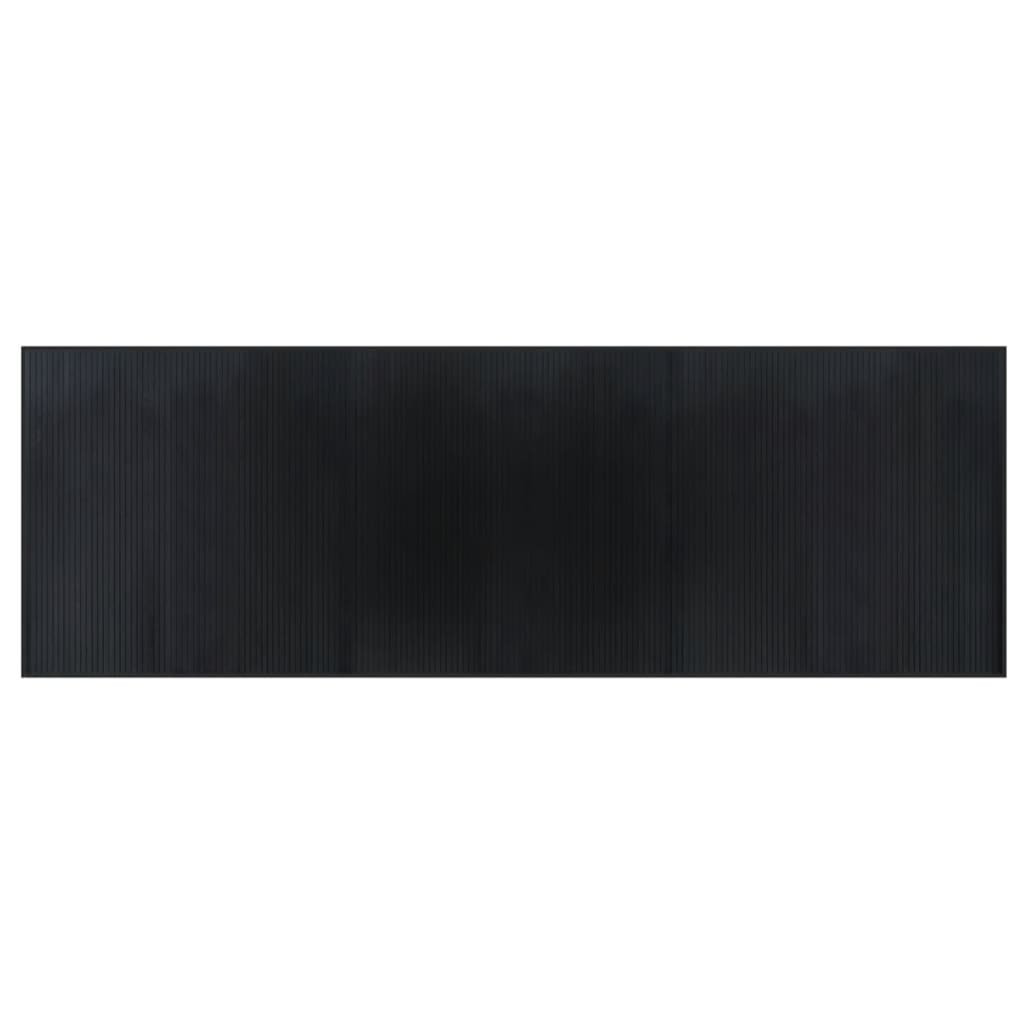 Tappeto Rettangolare Nero 100x300 cm in Bambù 376948