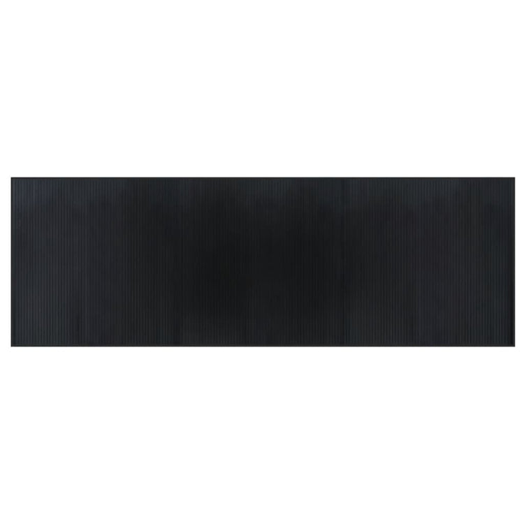 Tappeto Rettangolare Nero 100x300 cm in Bambù 376948