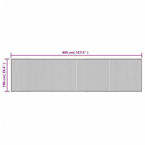 Tappeto Rettangolare Marrone 100x400 cm in Bambù 376956