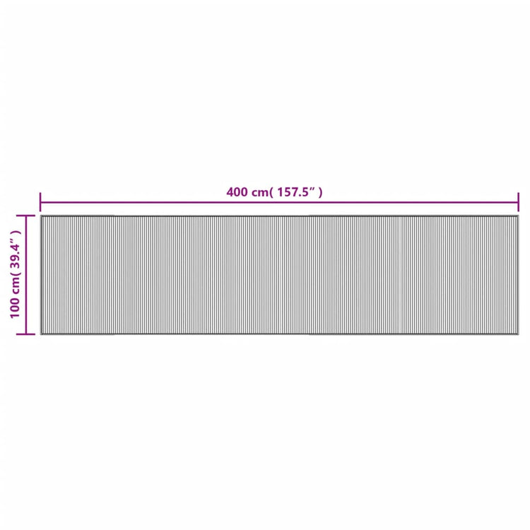 Tappeto Rettangolare Marrone 100x400 cm in Bambù 376956