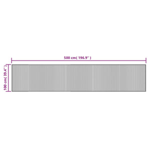 Tappeto Rettangolare Marrone 100x500 cm in Bambù 376962