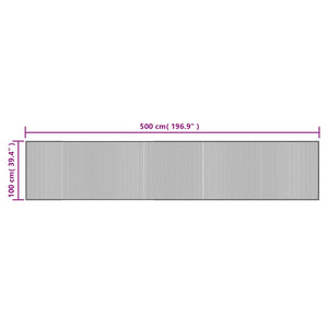 Tappeto Rettangolare Marrone Scuro 100x500 cm in Bambù 376965