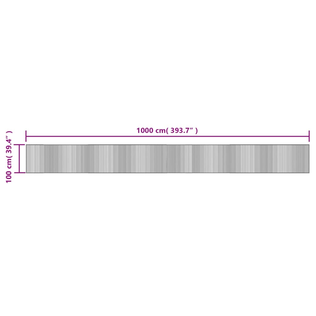 Tappeto Rettangolare Marrone 100x1000 cm in Bambù 376968