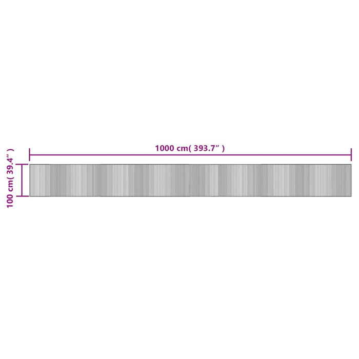 Tappeto Rettangolare Marrone 100x1000 cm in Bambù 376968