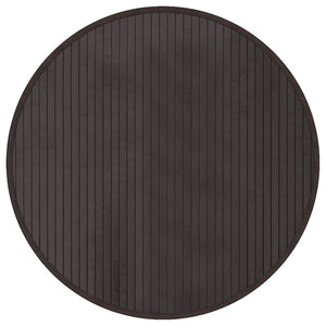 Tappeto Rotondo Marrone Scuro 60 cm in Bambù 376977