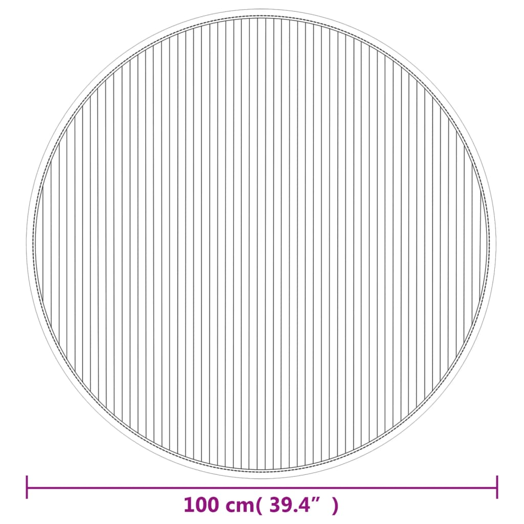 Tappeto Rotondo Marrone 100 cm in Bambù 376986