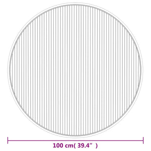 Tappeto Rotondo Marrone 100 cm in Bambù 376986