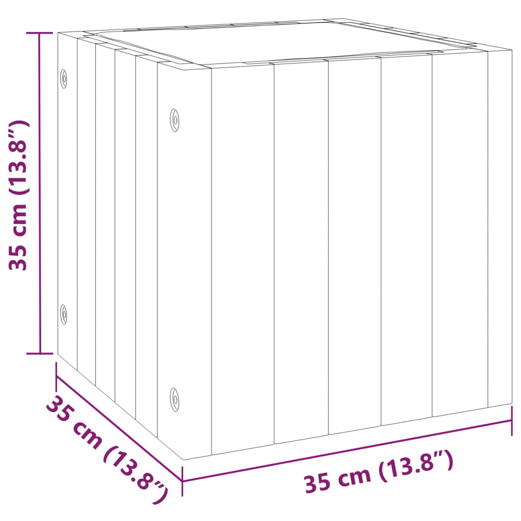 Fioriera da Giardino 35x35x35 cm in Legno Massello di Acacia 366501