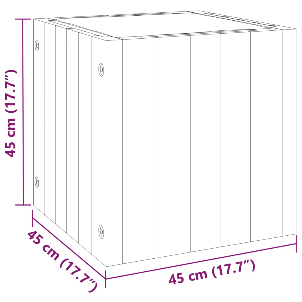 Fioriera da Giardino 45x45x45 cm in Legno Massello di Acacia 366502