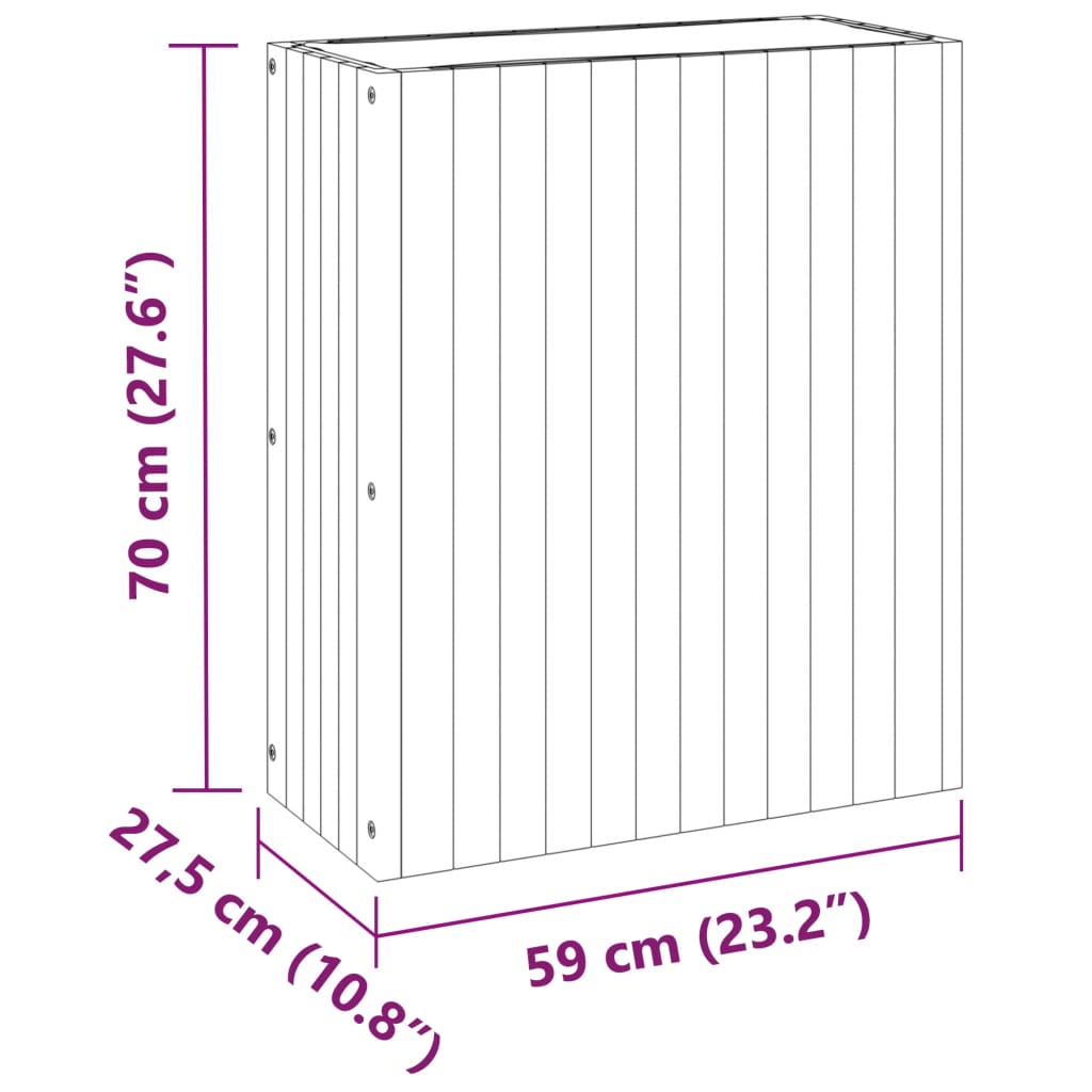 Fioriera da Giardino 59x27,5x70 cm in Legno Massello di Acacia 366506