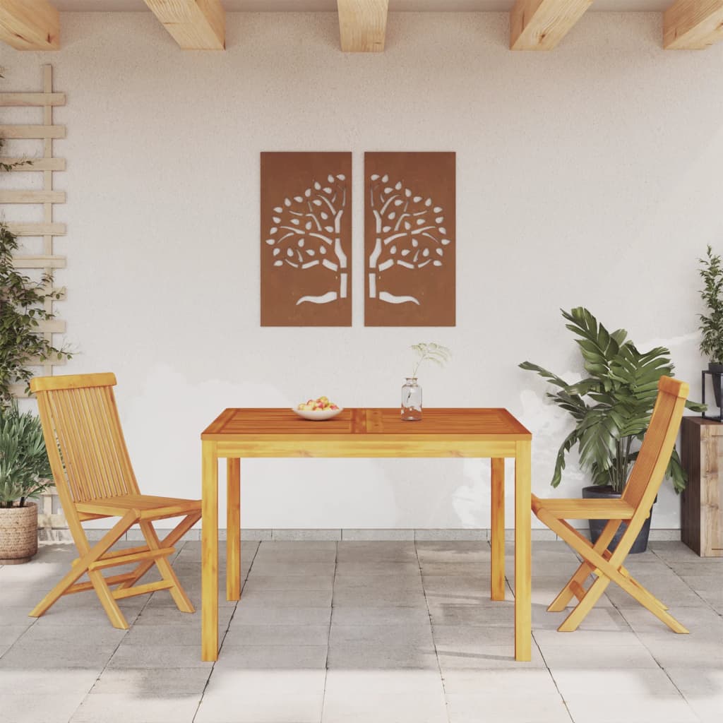 Tavolo da Pranzo da Giardino 110x110x75cm Legno Massello Acacia 366369