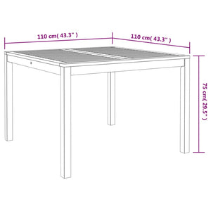 Tavolo da Pranzo da Giardino 110x110x75cm Legno Massello Acacia 366369