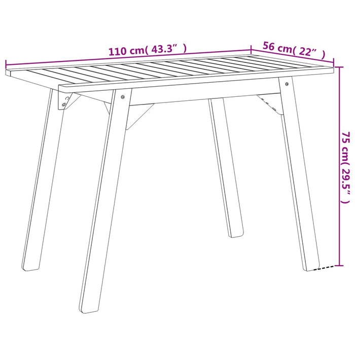 Set da Pranzo per Giardino 3 pz in Legno Massello di Acacia 366373