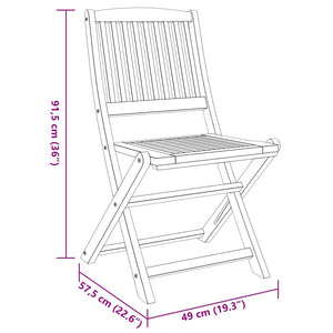 Set da Pranzo per Giardino 3 pz in Legno Massello di Acacia 366373