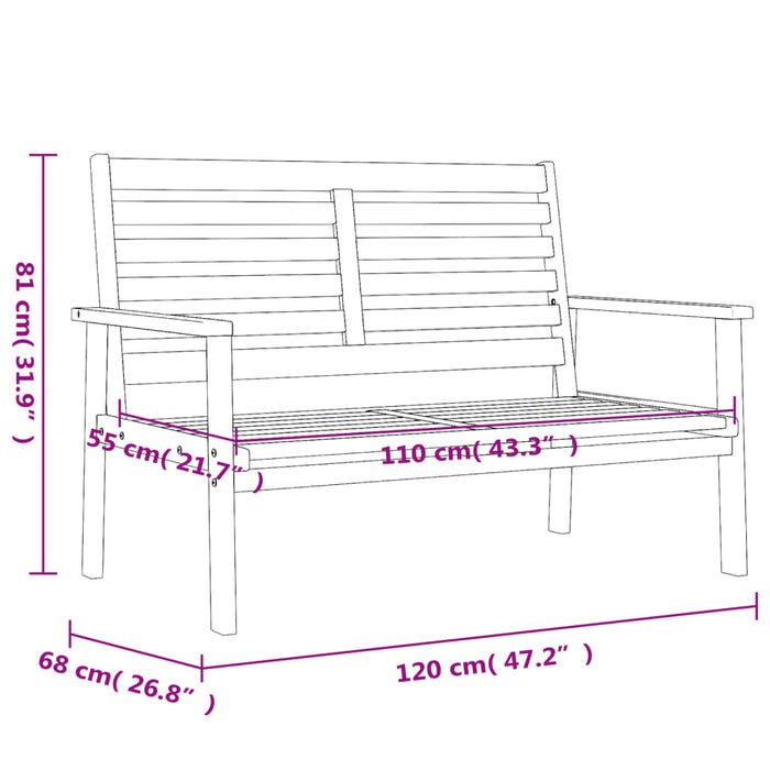 Set da Giardino in Legno Massello di Acacia 366380