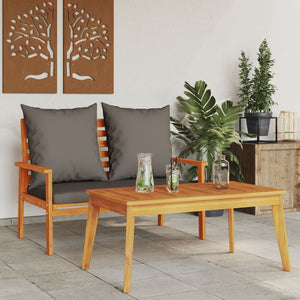 Set da Giardino con Cuscino in Legno Massello di Acacia 366382