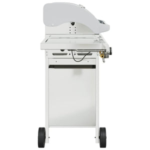 Griglia Barbecue a Gas con 5 Bruciatori Argento in Acciaio 3214256