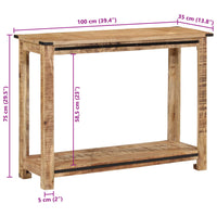 Tavolo Consolle 100x35x75 cm in Legno Massello di Mango 374056