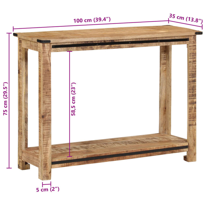 Tavolo Consolle 100x35x75 cm in Legno Massello di Mango 374056