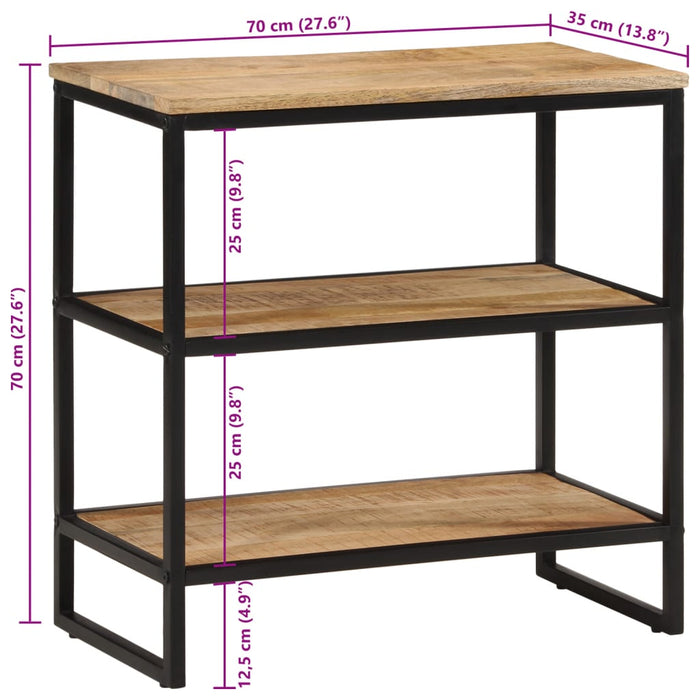 Tavolo Consolle 70x35x70 cm in Legno Massello di Mango Grezzo 374074