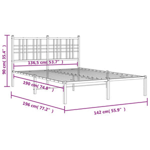 Giroletto con Testiera in Metallo Nero 135x190 cm 376323