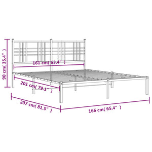 Giroletto con Testiera Metallo Bianco 160x200 cm 376376