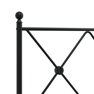 Giroletto con Testiera in Metallo Nero 90x190 cm 376494