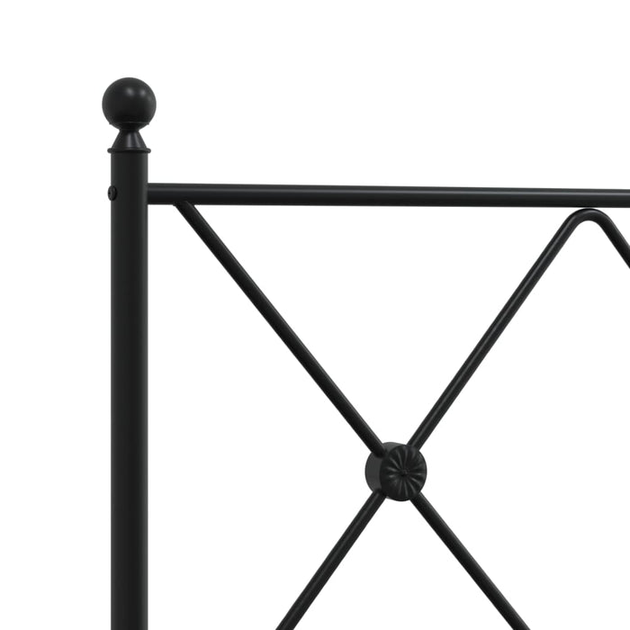 Giroletto con Testiera in Metallo Nero 100x190 cm 376496