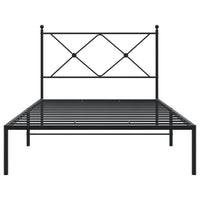 Giroletto con Testiera in Metallo Nero 107x203 cm 376498