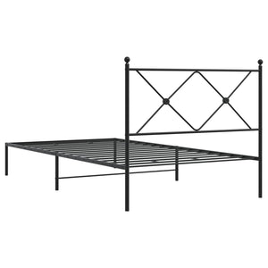 Giroletto con Testiera in Metallo Nero 107x203 cm 376498